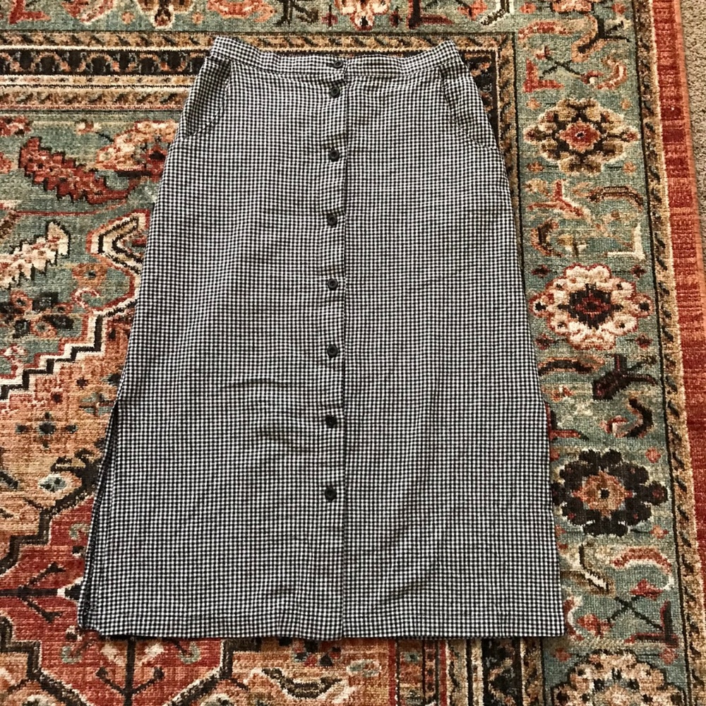 Vintage black and white gingham skirt